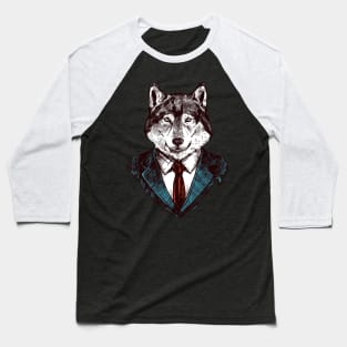 Business Wolf Baseball T-Shirt